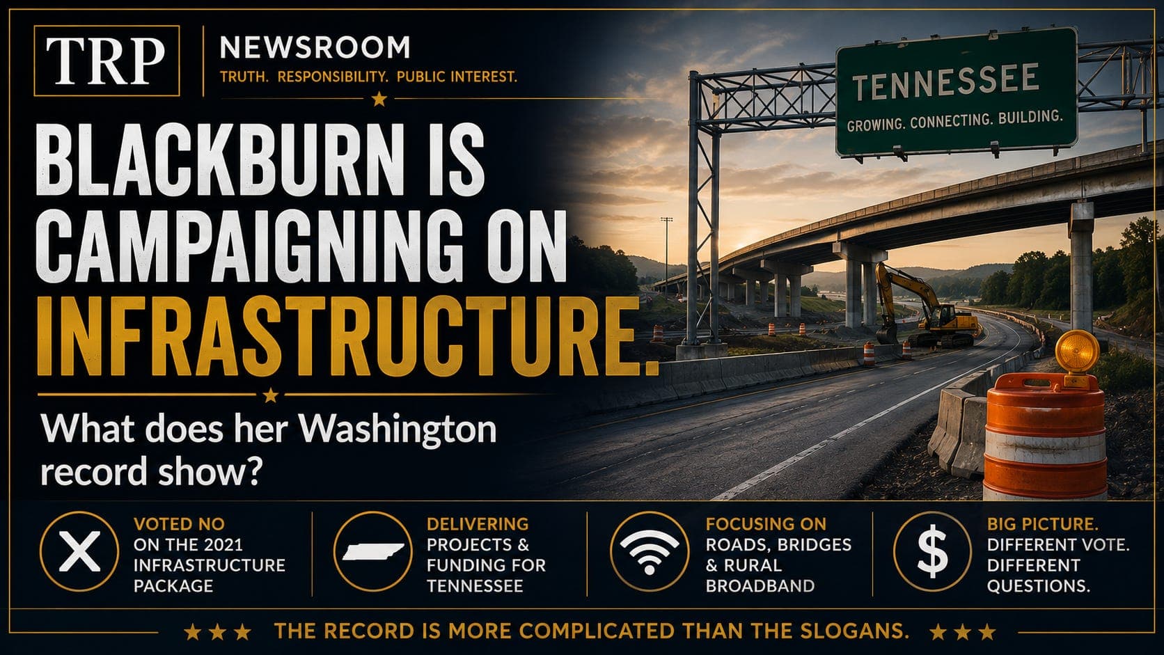 Blackburn Is Campaigning on Infrastructure. What Does Her Washington Record Show? artwork