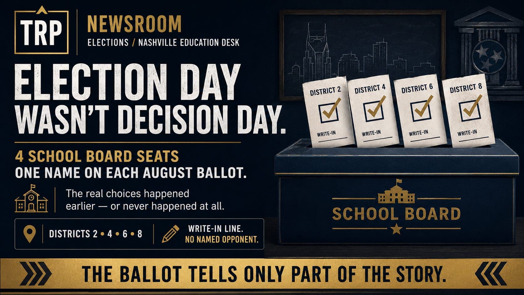 Nashville Voted on Four School Board Seats Thursday. By Then, Each Ballot Had One Named Candidate. artwork
