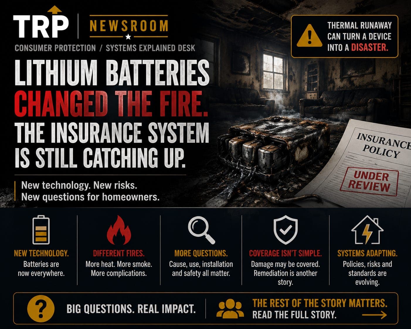 Lithium batteries changed the fire. The insurance system is still catching up. artwork